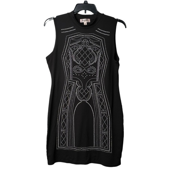 Say What? Size XL Mini Dress Embellished Form Fitting Cocktail Sexy Sleeveless - Picture 1 of 9